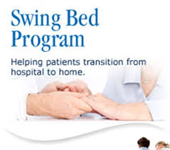 A pair of hands holding another pair of hands. Swing Bed Program, helping patients transition from hospital to home
